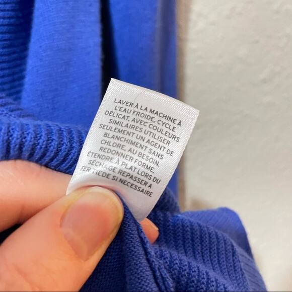 Trouvé Blue Crew Neck Lightweight Pullover Sweater S Cotton Modal Blend Longline - Picture 7 of 7